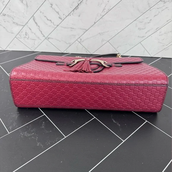 Gucci Red Emily Guccissima Medium Shoulder Bag - Picture 5 of 8